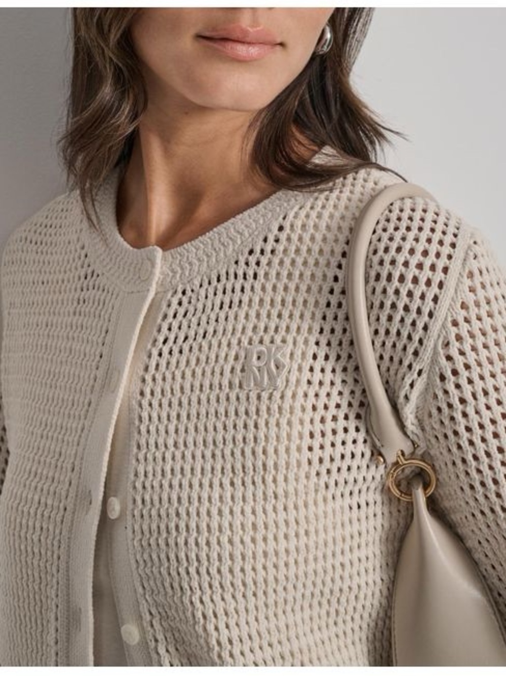 DKNY Jeans Women's Baby Chenille Open-Stitch Long-Sleeve Cardigan
Knit Sweater - Picture 3 of 8